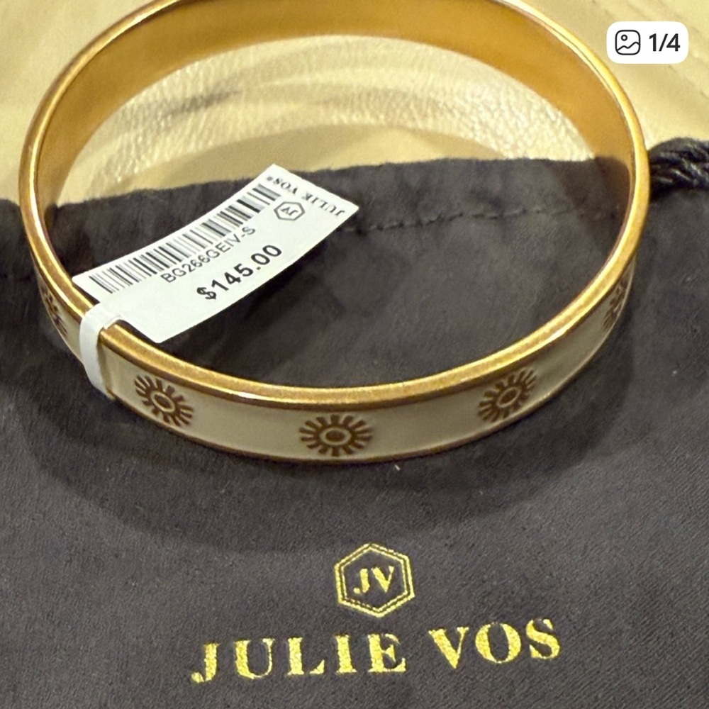 Julie Vos  Ivory Enamel Soleil Stacking Bangle NWT
